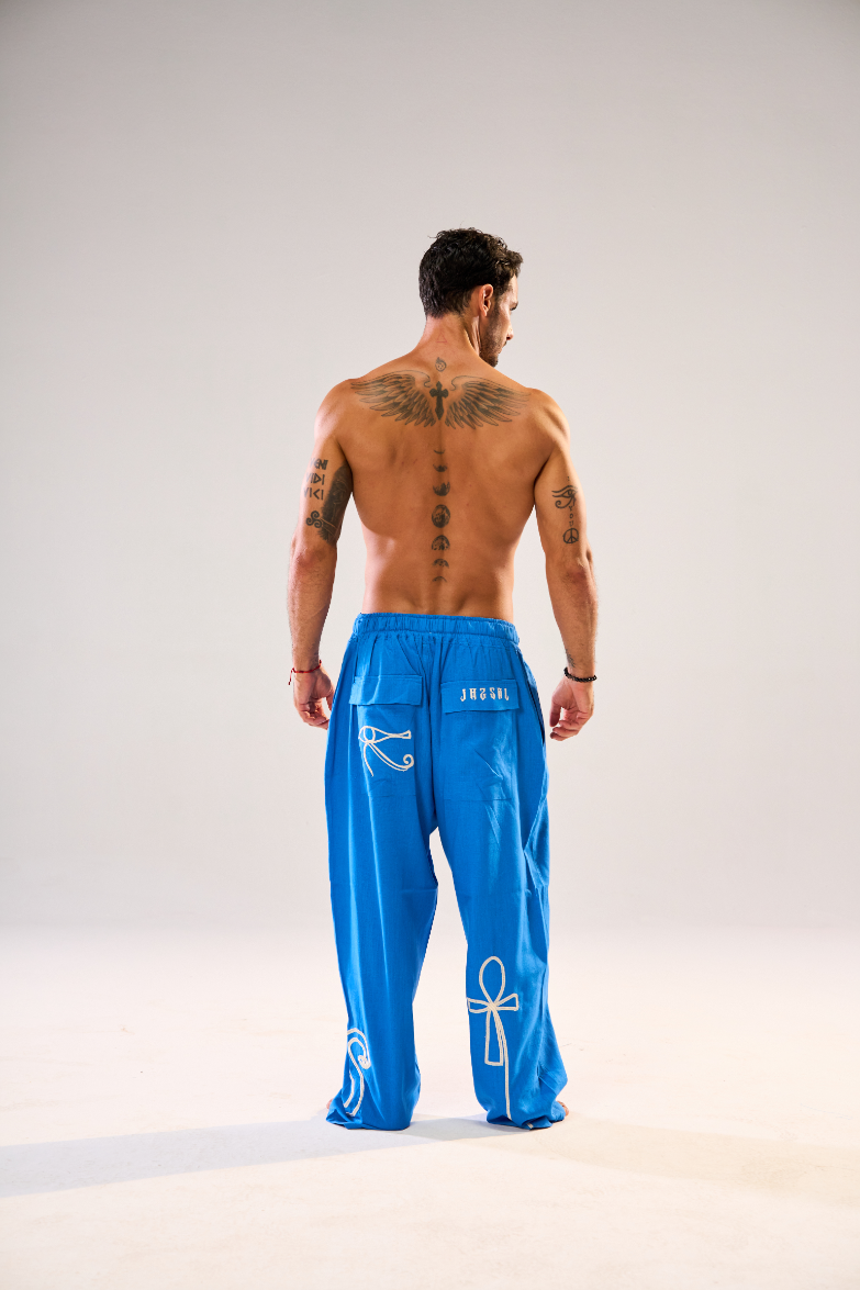 Eternal Script Pants - Cobalt