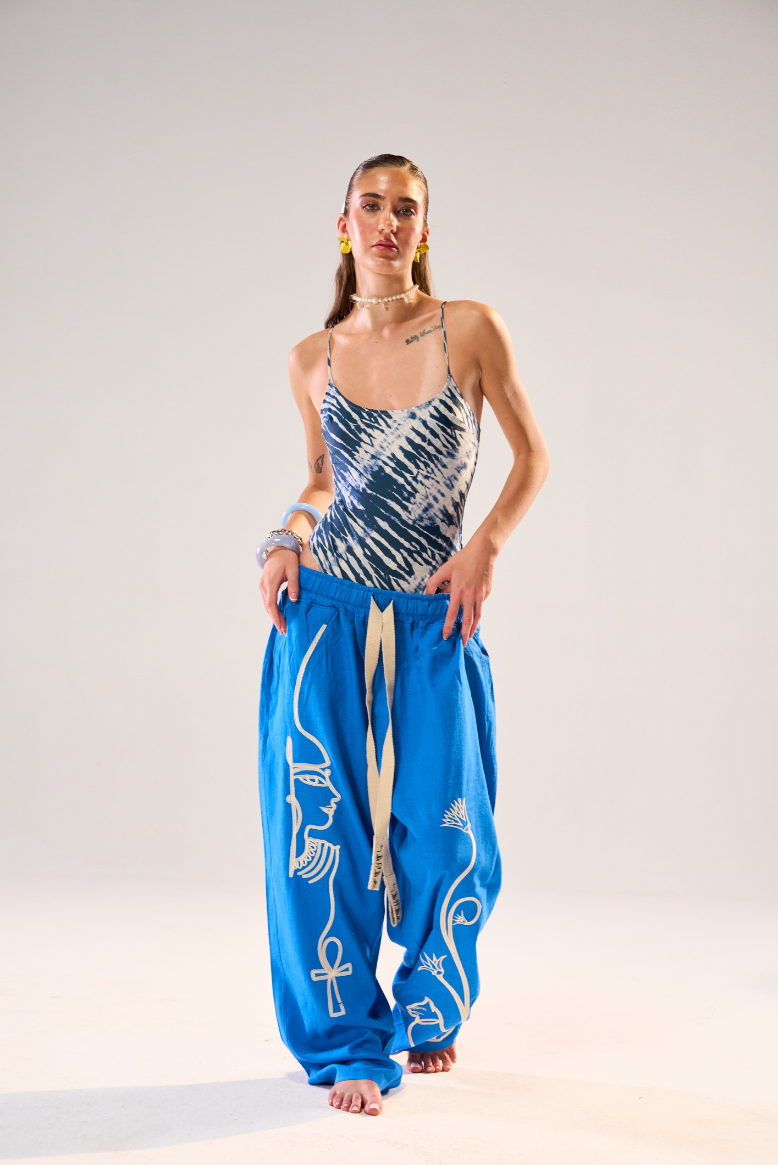 Eternal Script Pants - Cobalt